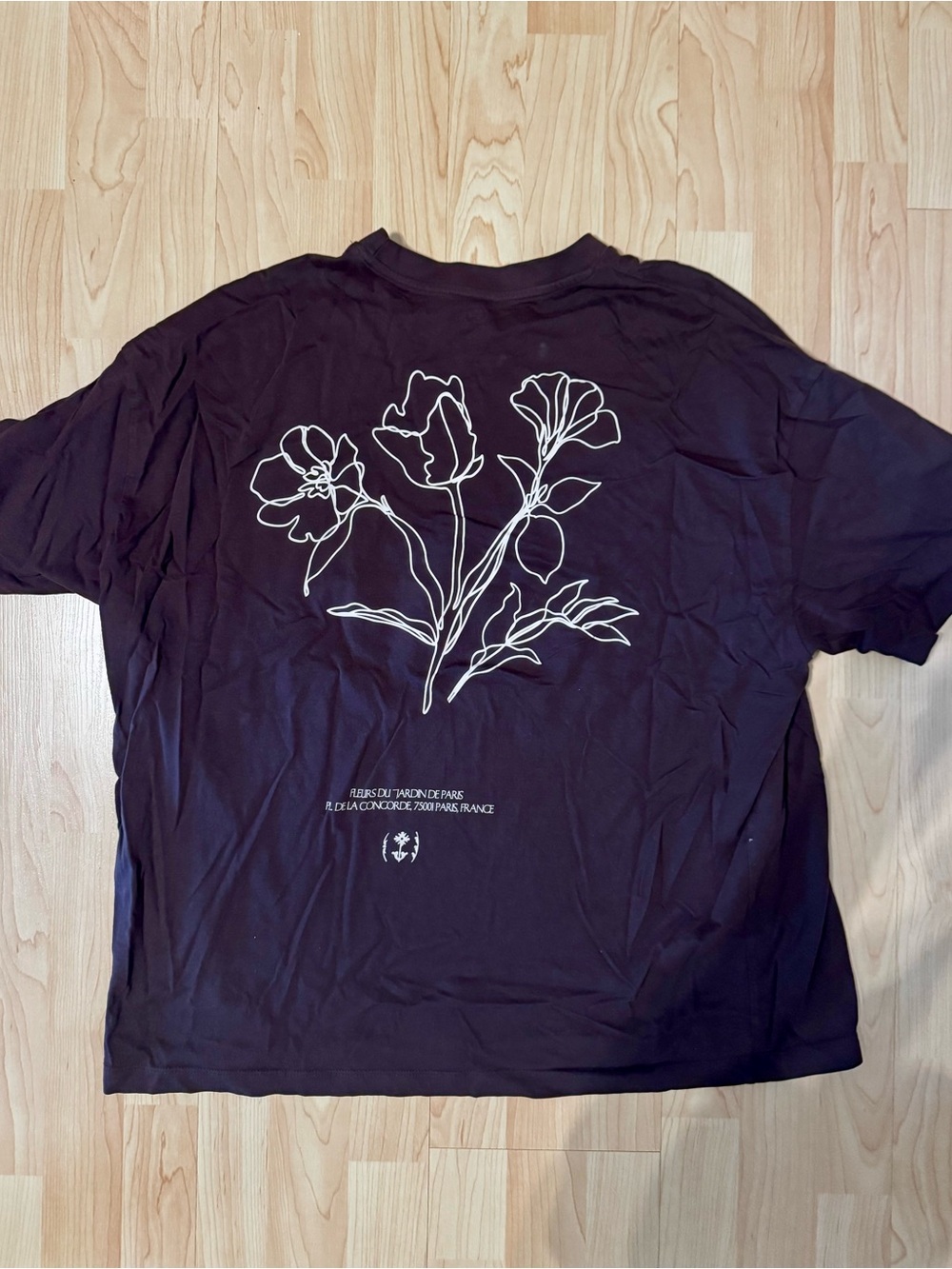 ASOS Black Short Sleeve Tee with White Floral Back Print